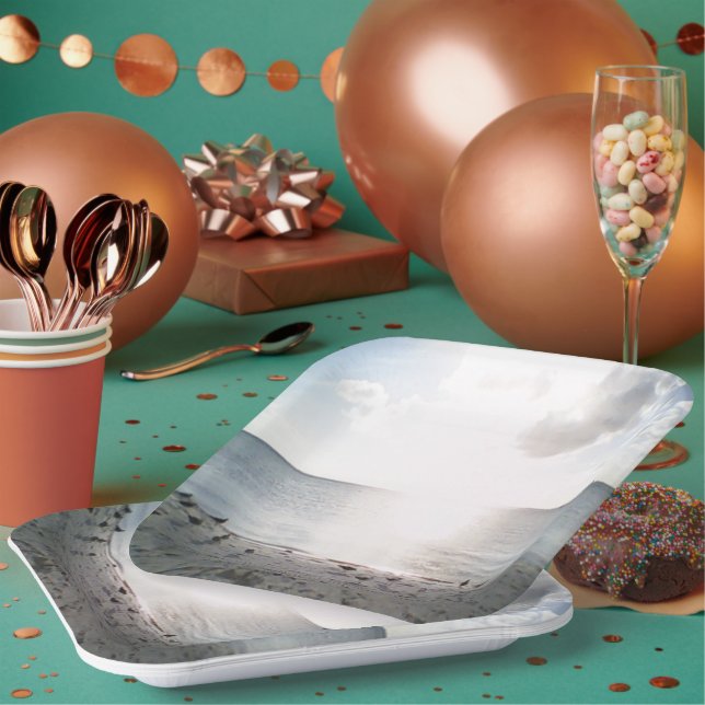 Plato De Papel Gloria De Sol En La Playa (Multi)