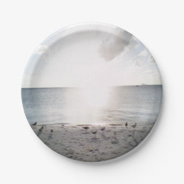 Plato De Papel Gloria De Sol En La Playa