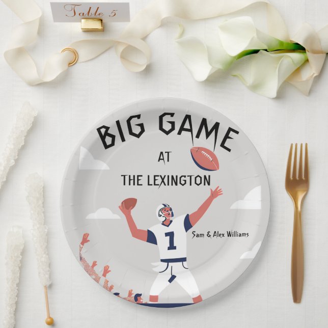 Plato De Papel "Gloria del Día del Juego: Super Bowl Bash 2025" (Boda)