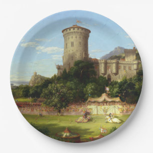 Plato De Papel Glorioso pasado (Joust medieval) (Arte de época)