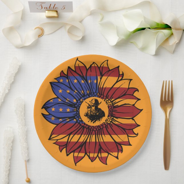 Plato De Papel Glorious Veterans orange (Boda)