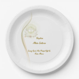 Plato De Papel Glowing angels baptism  paper plates 