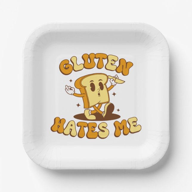 Plato De Papel Gluten me odia (Anverso)