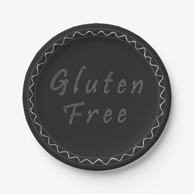 Plato De Papel Gluten Placa de papel de pizarra gratuita (Anverso)