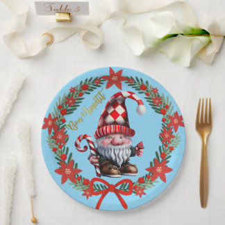 Plato De Papel Gnome Bon Appétit Holiday Plate