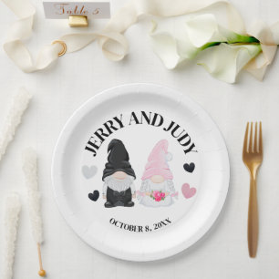 Plato De Papel Gnome Bride y Groom
