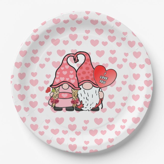 Plato De Papel Gnome Couple (Anverso)