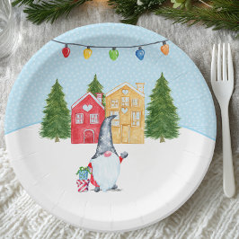 Plato De Papel Gnome de los caprichosos Navidades nórdicos
