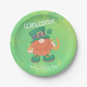 Plato De Papel Gnome del Día de San Patricio