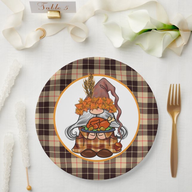 Plato De Papel Gnomo de agradecimiento (Boda)