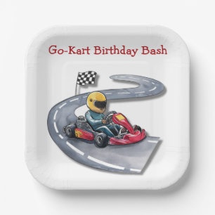Plato De Papel Go-Kart Birthday Bash