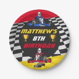 Plato De Papel Go Kart Carreras Car Birday Party
