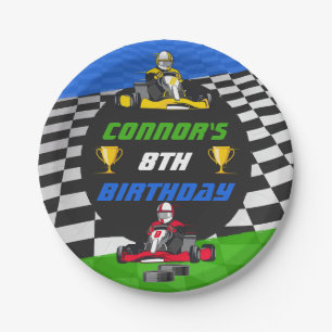 Plato De Papel Go Kart Carreras Car Birday Party