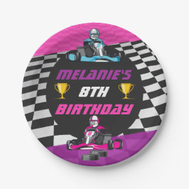 Plato De Papel Go Kart Carreras Car Girls Birday Party