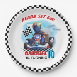 Plato De Papel Go Kart Racing Birthday - Racing cars