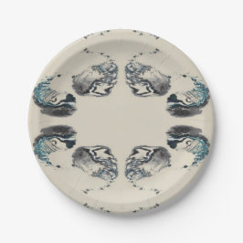 Plato De Papel Go With the Flow - Acrylic Pouring