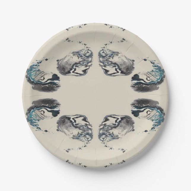 Plato De Papel Go With the Flow - Acrylic Pouring (Anverso)