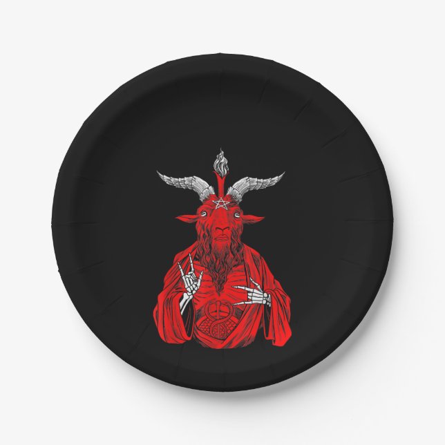 Plato De Papel Goat Satan Baphomet (Anverso)