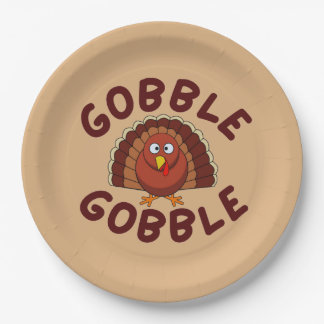Plato De Papel Gobble Gobble Thanksgiving