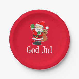 Plato De Papel God Jul Navidades suecos Santa Paper Plate