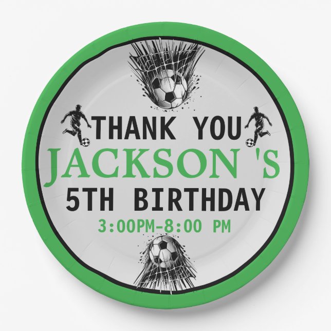 Plato De Papel ¡Gol! Fiesta de cumpleaños 5 del fútbol (Anverso)