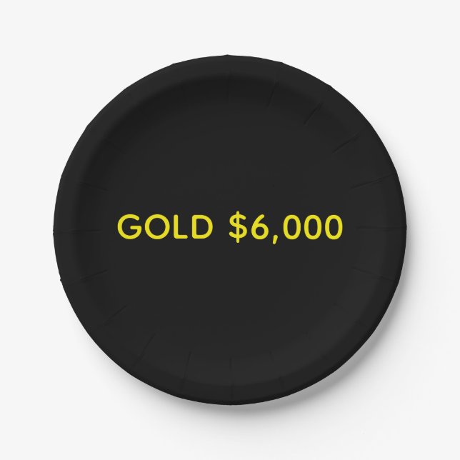 Plato De Papel Gold $6,000 Market Celebration (Anverso)
