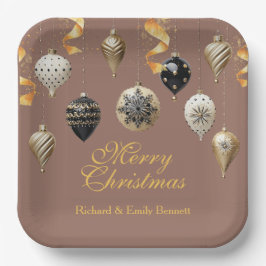 Plato De Papel Gold and Black Christmas Baubles
