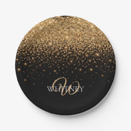 Plato De Papel Gold Glitter Sparkle Elegant Luxury Texture       