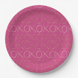 Plato De Papel Gold Pink Girly Glam XOXO Love
