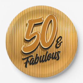 Plato De Papel Golden 50 y fabulosas placas Fiestas