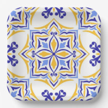 Golden Harmony Blue Gold Mosaic Mediterranean