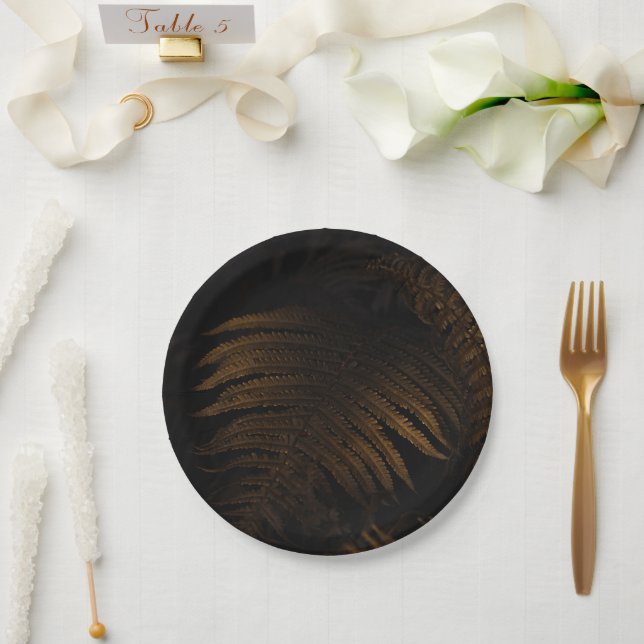 Plato De Papel Golden leaf (Boda)