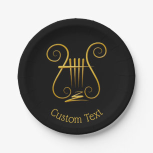 Plato De Papel Golden Lyre
