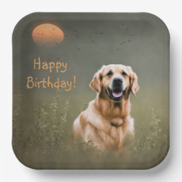 Plato De Papel Golden Retriever