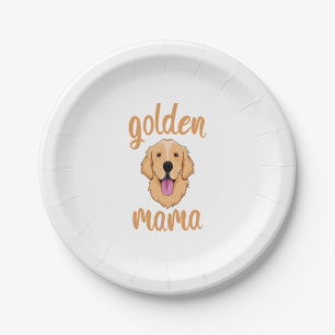 Plato De Papel Golden Retriever Mom