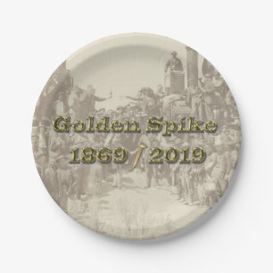 Plato De Papel Golden Spike Transcontinental Railroad Sesquincent