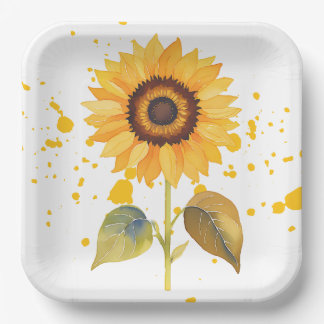 Plato De Papel Golden Sunburst