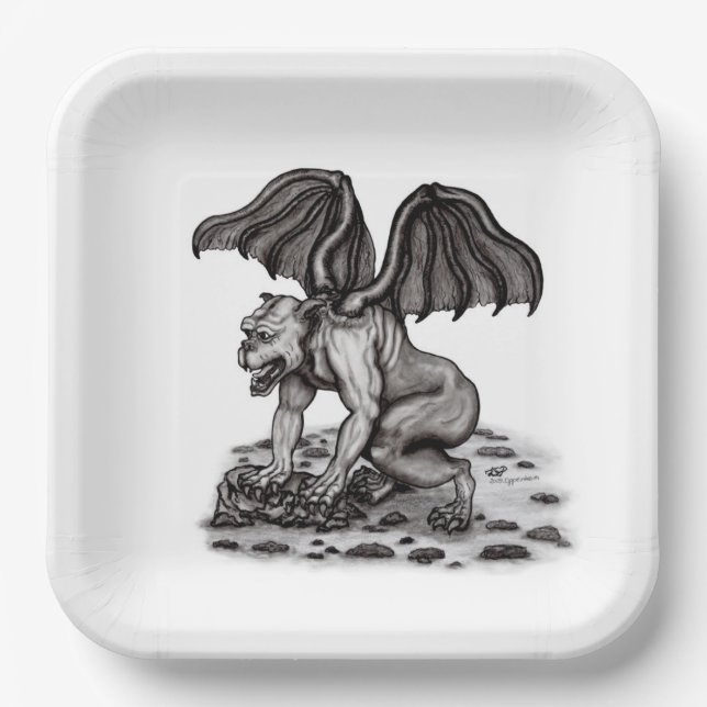 Plato De Papel Golem Gargoyle (Anverso)