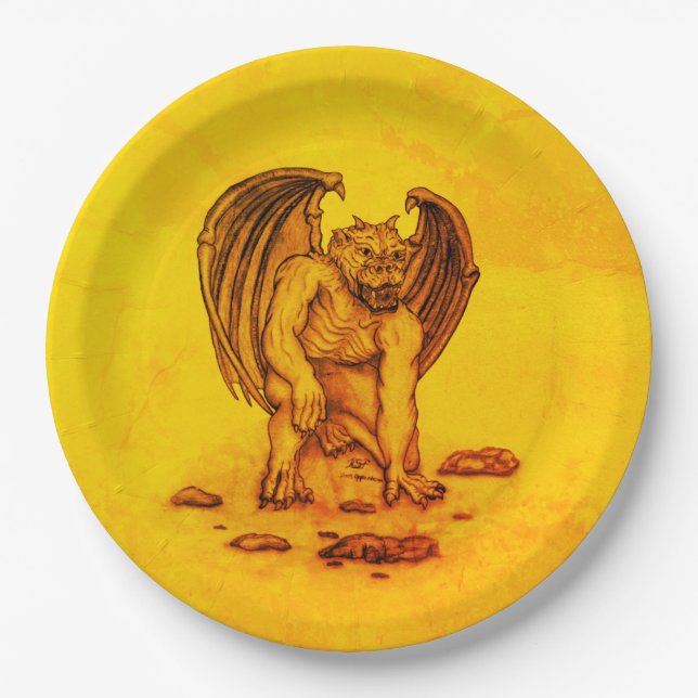 Plato De Papel Golem Gargoyle (Anverso)