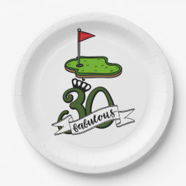 Plato De Papel Golf 30 cumpleaños Par tee treinta fiestas
