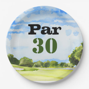 Plato De Papel Golf 30 cumpleaños Par tee treinta fiestas
