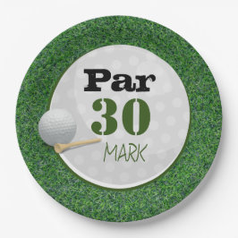 Plato De Papel Golf 30 cumpleaños Par tee treinta fiestas