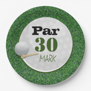 Plato De Papel Golf 30 cumpleaños Par tee treinta fiestas