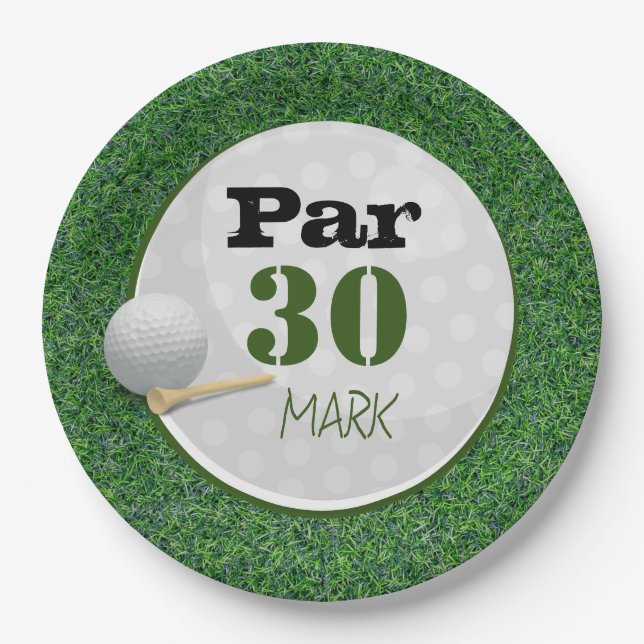 Plato De Papel Golf 30 cumpleaños Par tee treinta fiestas