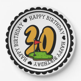 Plato De Papel Golf 30 cumpleaños Par tee treinta fiestas