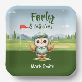 Plato De Papel Golf 40 cumpleaños fiesta cumpleaños de golfista