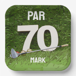 Plato De Papel Golf 70 Aniversario Par setenta para golfista