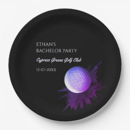 Plato De Papel Golf Bacheler Party - Golfing trip Classic Golfer