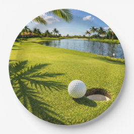 Plato De Papel Golf con tema Florida 