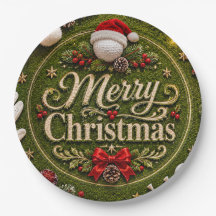Golf con temática de Navidad sobre césped verde